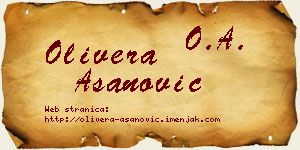Olivera Asanović vizit kartica